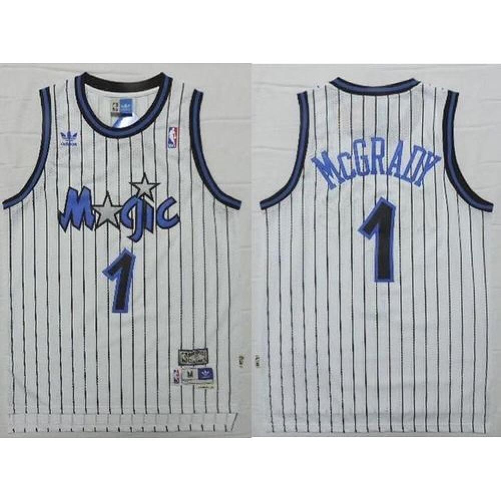 Magic #1 Tracy Mcgrady White Throwback Stitched NBA Jersey