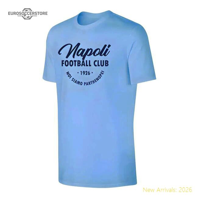 Official Trending Napoli \'Script\' T-Shirt - Light Blue