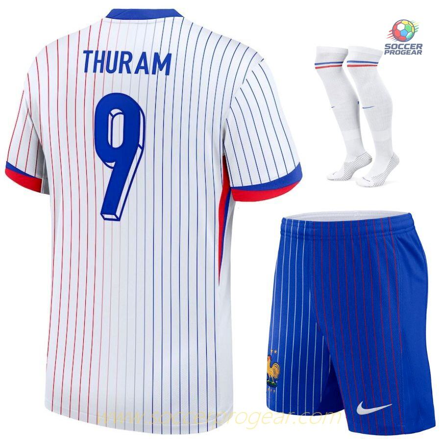 Thuram 2024/25 Collection French National Team White Kids Football Kit Team Jersey