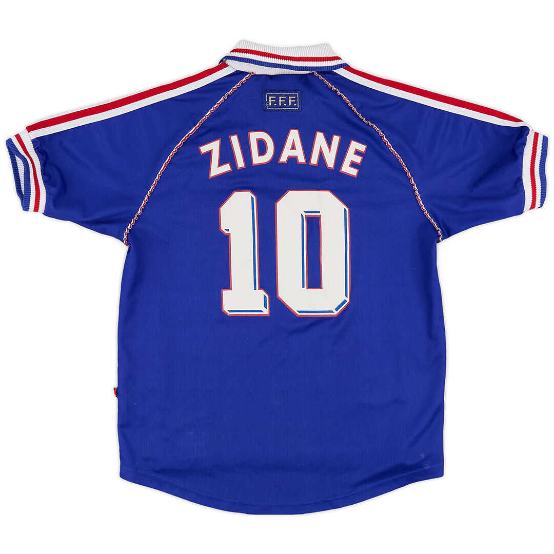 France ZIDANE #10 Home Retro Soccer Jersey 1998 Authentic Kit