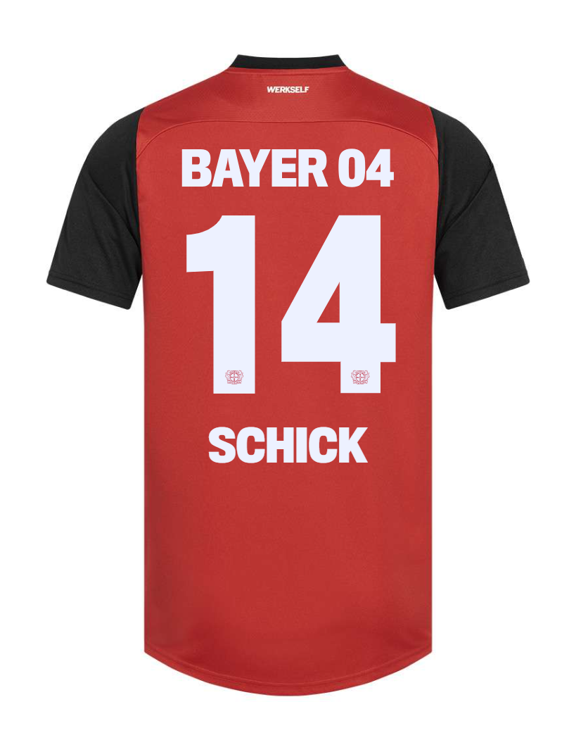 Bayer 04 Leverkusen SCHICK 14 Home Football Jersey for the 24-25 Season