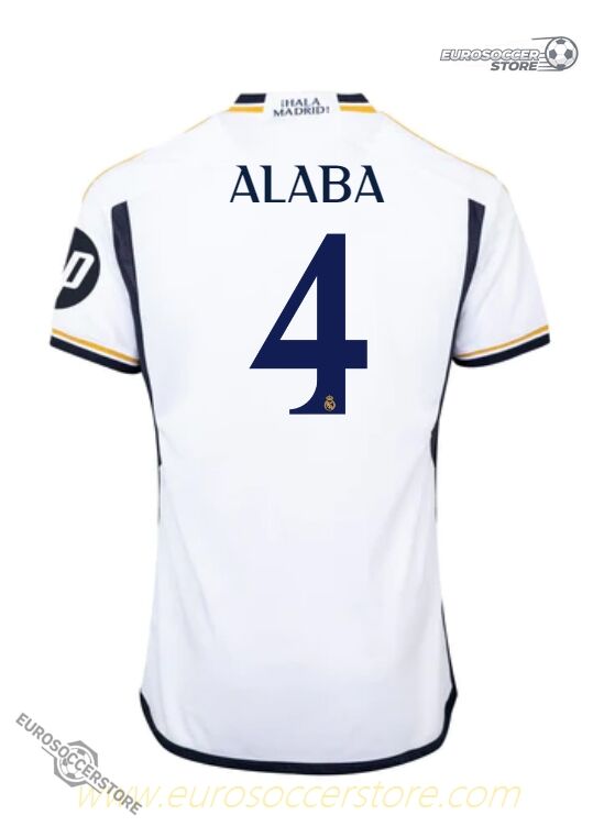 Real Madrid's Alaba 4 Home Jersey for the 23-24 season