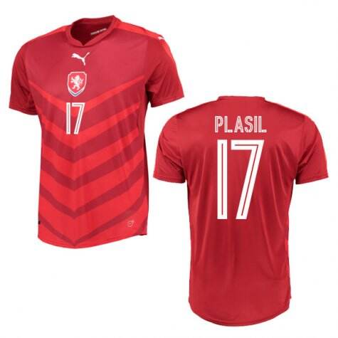 Czech Republic Home 2016 Plasil 17 Soccer Jersey Shirt - Official