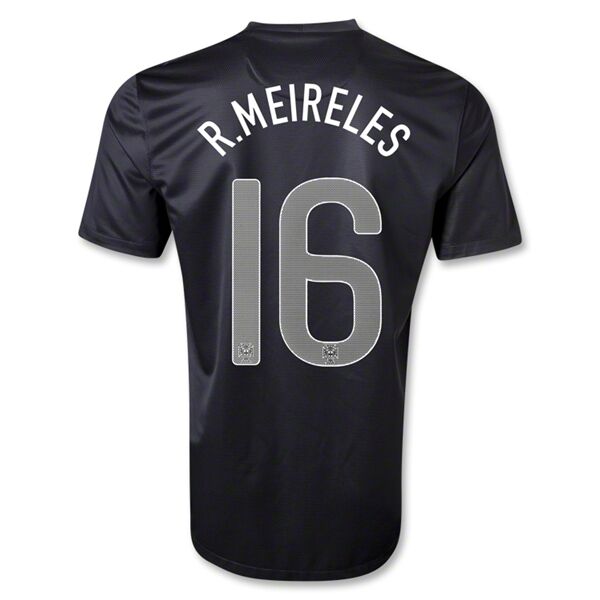 2013 Portugal 16 MEIRELES Away Black Shirt - Official Replica 4652