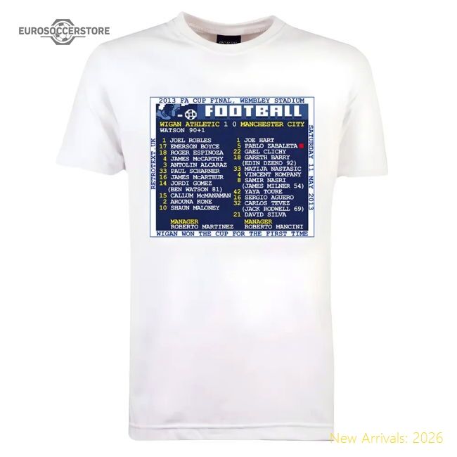 2013 Fa Cup Final (wigan Athletic) Retrotext T-shirt - White