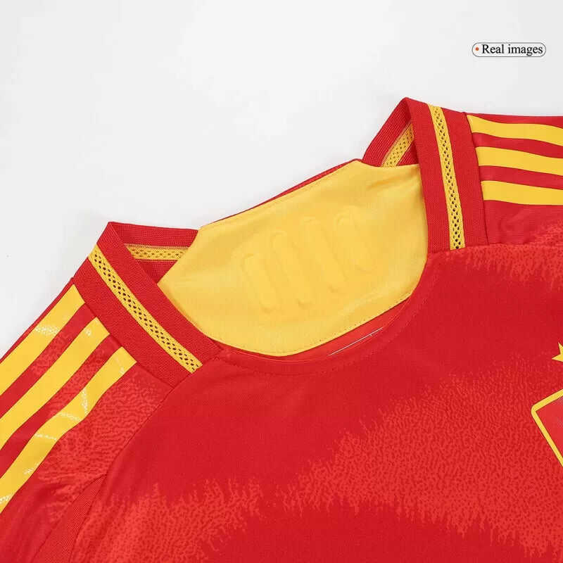 Player Version LAMINE YAMAL #19 Spain Home Soccer Jersey Euro 2024Auth