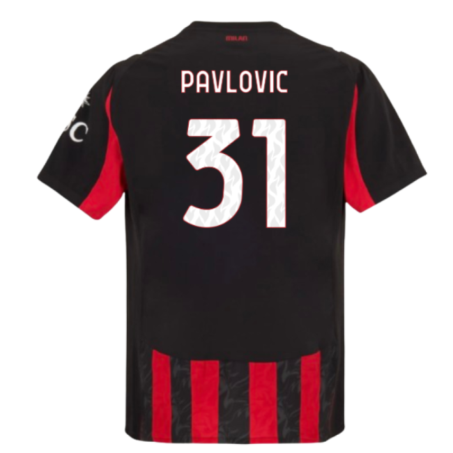 Ac Milan (acm) Official 2025-2026 Home Soccer Jersey - Calcio