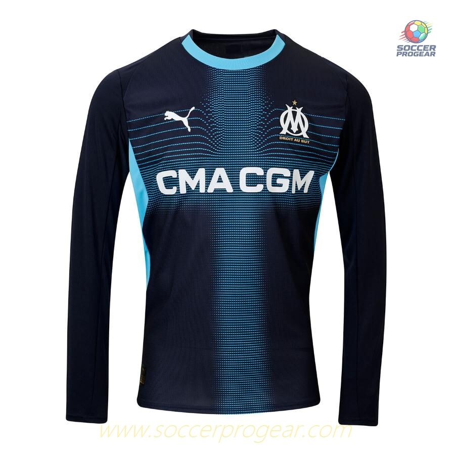 OM Player Version Away Soccer Jersey 2025-26 Edition Long-Sleeves