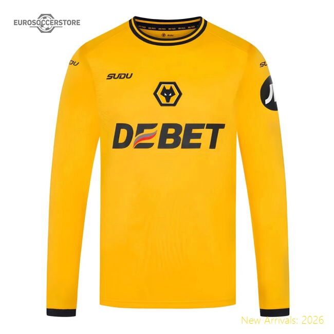 Excellent 2024-2025 Wolves Long Sleeve Home Shirt - Match Day Jersey