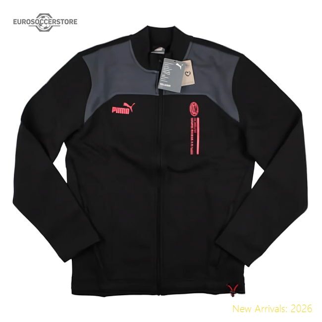 Excellent 2023-2024 Ac Milan Ftblculture Track Winter Jacket (black)