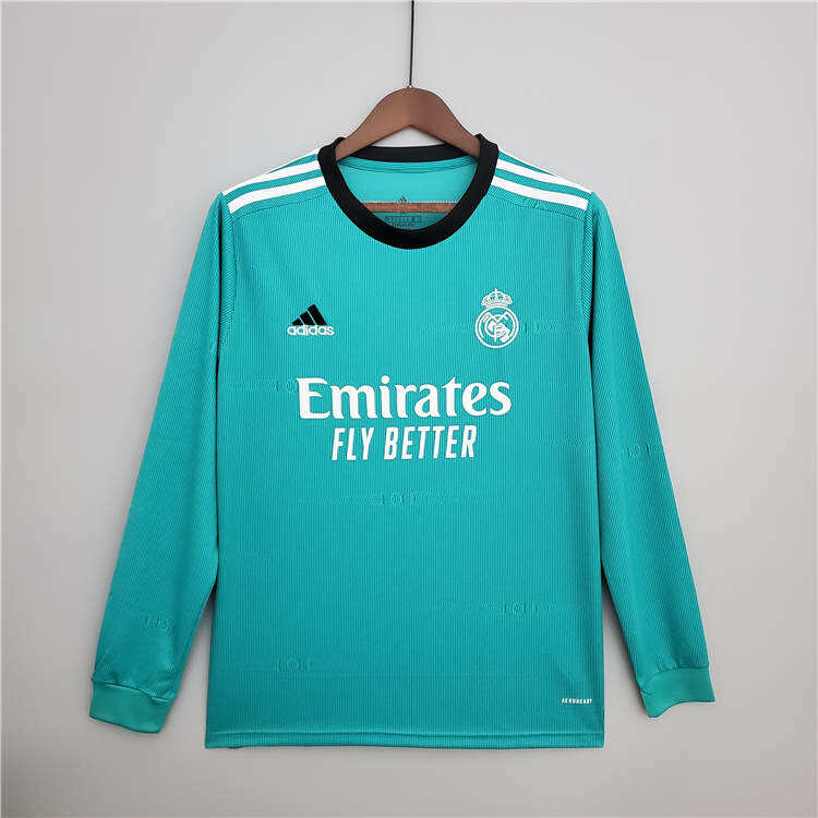 Real Madrid 21-22 Third Green Soccer Jersey Football Shirt Long