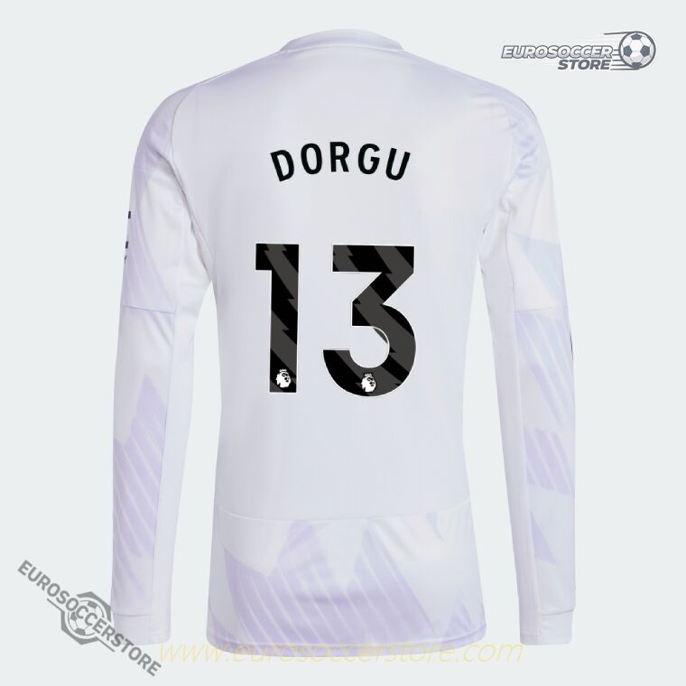 Long Sleeve Away DORGU 13 Jersey of Manchester United for 25-26 Season
