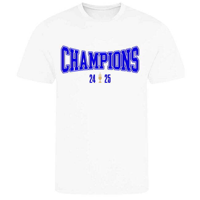 Leeds United 2024-25 Champions T-Shirt (White)