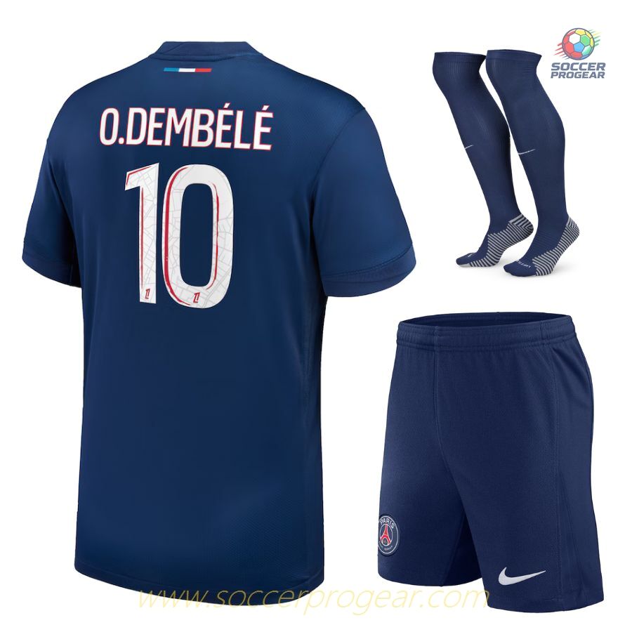 PSG Home Kids Editionren's Football Kit Soccer Team Shirt 2024-2025 Season Dembele