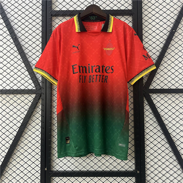 AC Milan X Off-White Shirt 2025 - Red - Official Replica 10047