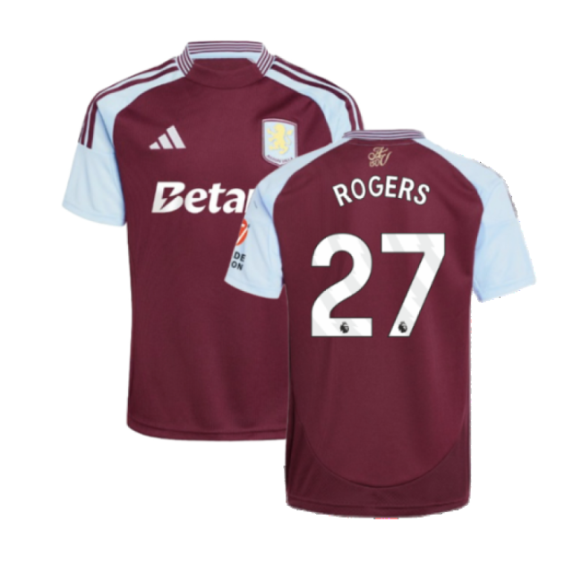 2024-20 Aston Villa Home Jersey Rogers #27 L M S