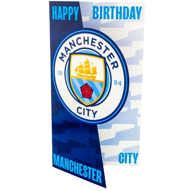 Manchester City FC Crest Birthday Card - fan gear