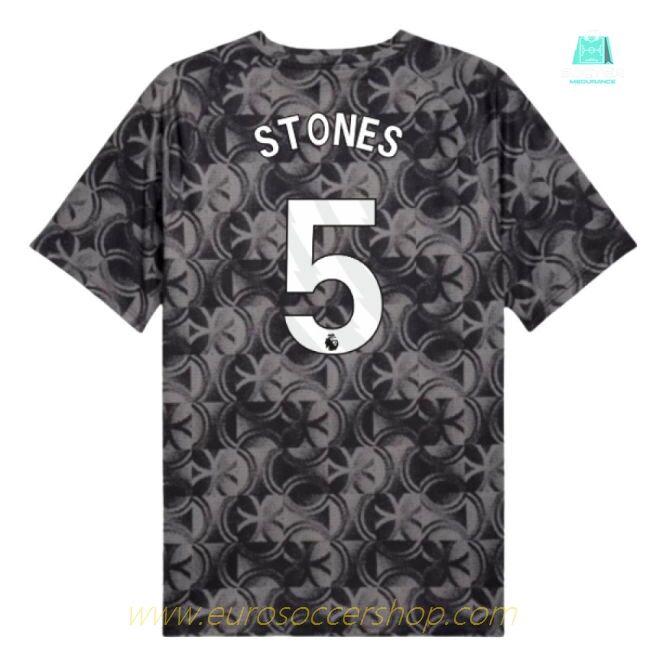 2025-2026 Man City Warm Up Jersey (Black) (Stones 5)