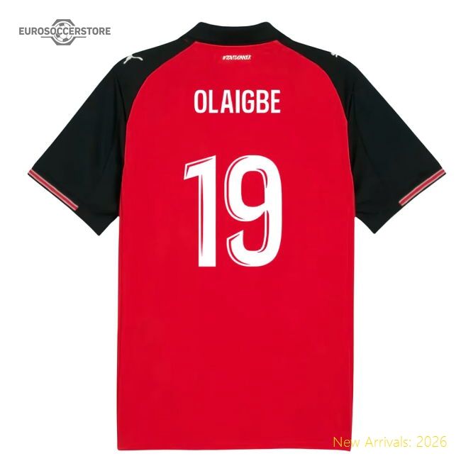 Best-Selling 2025-2026 Stade Rennais Home Shirt (Olaigbe 19)