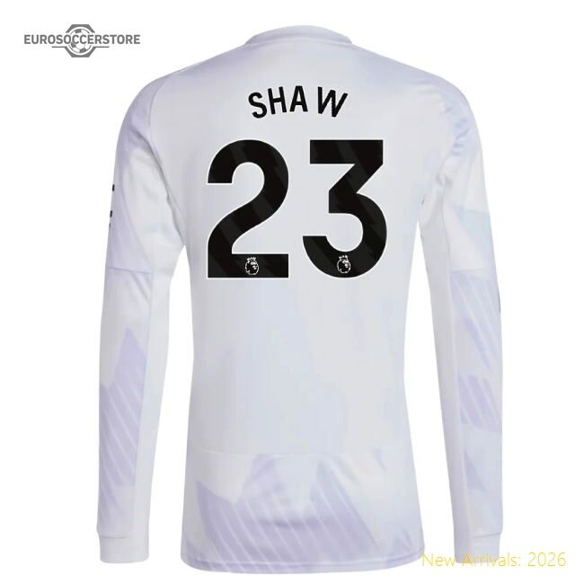 Official 2025-2026 Man Utd Long Sleeve Away Shirt (shaw 23) - Premium