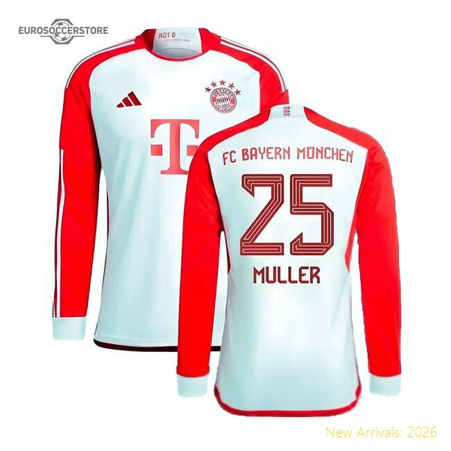 Elite 2023-2024 Bayern Munich Long Sleeve Main Jersey (muller 25)