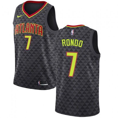 Hawks #7 Rajon Rondo Premium 2024 Icon NBA Jersey - Black Swingman