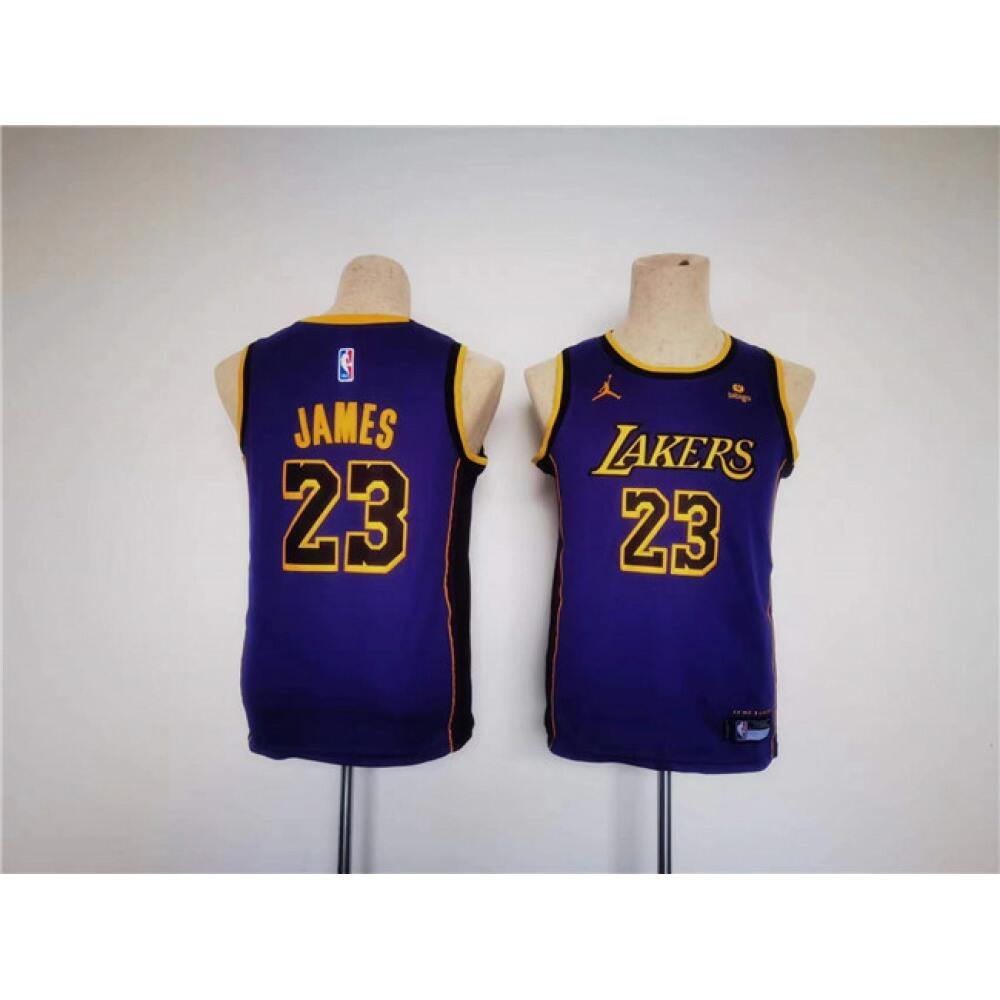 Game Day Affordable Men's LAL #23 LeBron Purple Basketball Jersey