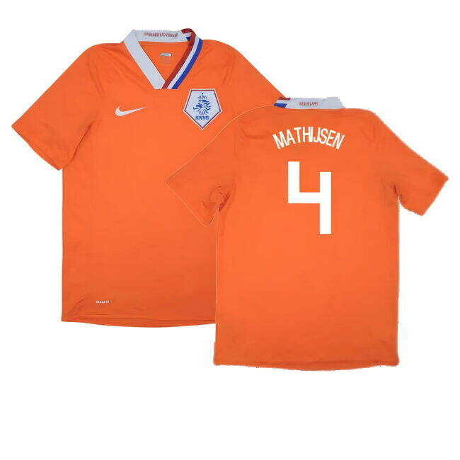 Cost-effective Holland 2008-10 Home Shirt ((Excellent) M) (Mathijsen 4) Good Quality