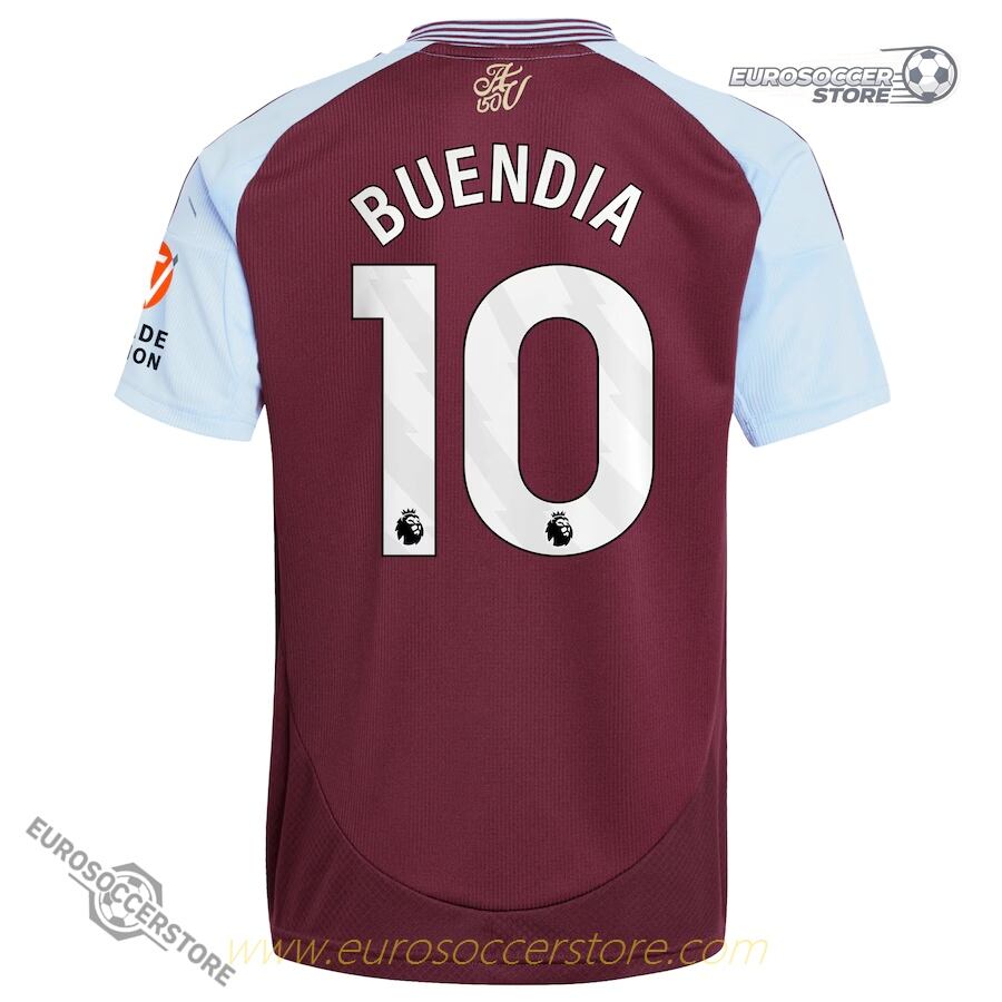Aston Villa's 24-25 Home Jersey featuring Buendia with the number 10