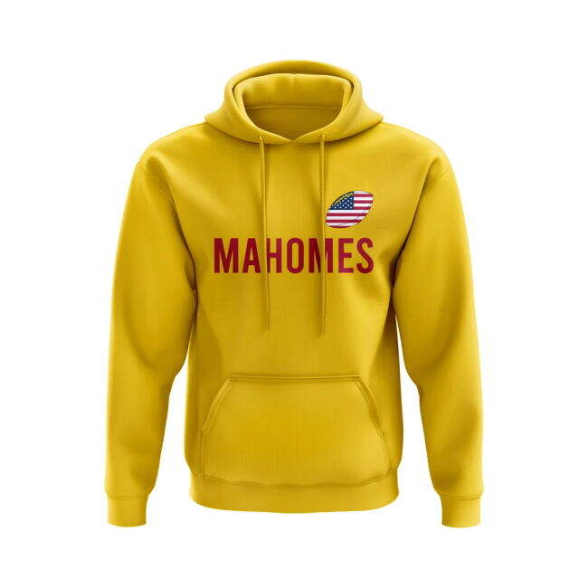 Exclusive-Design Patrick Mahomes Usa Name Hoody (Yellow)
