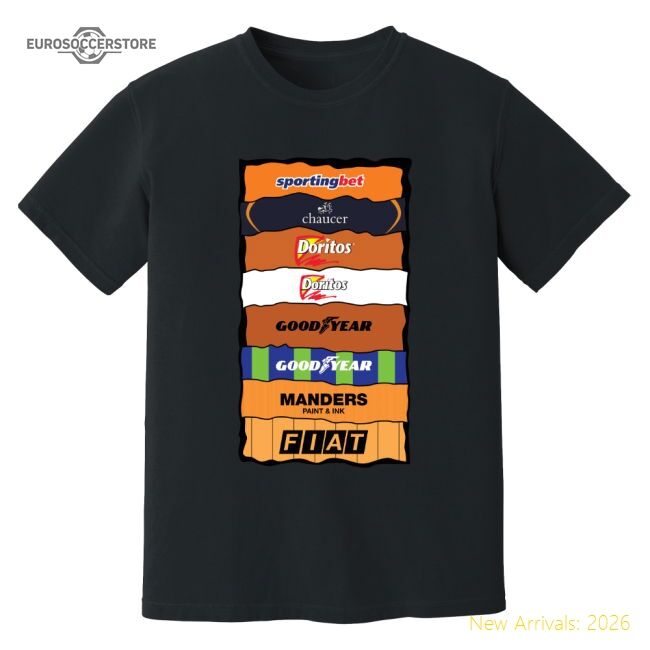 Wolves Sponsor History T-shirt (black) - Official Edition