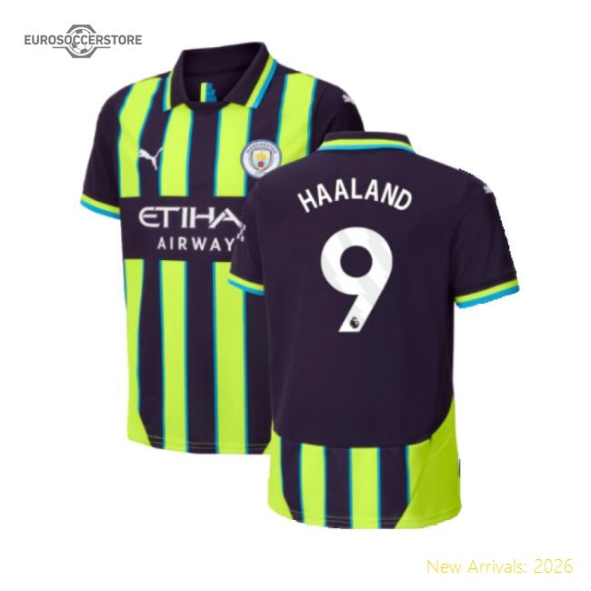 Authentic 2024-2025 Man City Away Shirt (kids) (haaland 9) - Premium