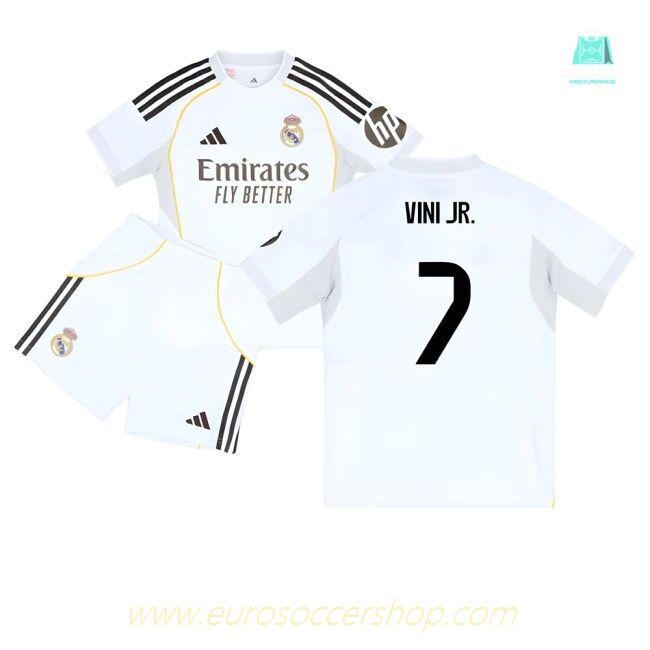 2025-2026 Real Madrid Home Youth Kit (Vini Jr. 7)
