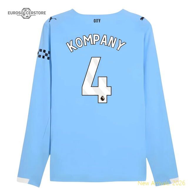 Official 2025-2026 Man City Authentic Long Sleeve Home Shirt (kompany