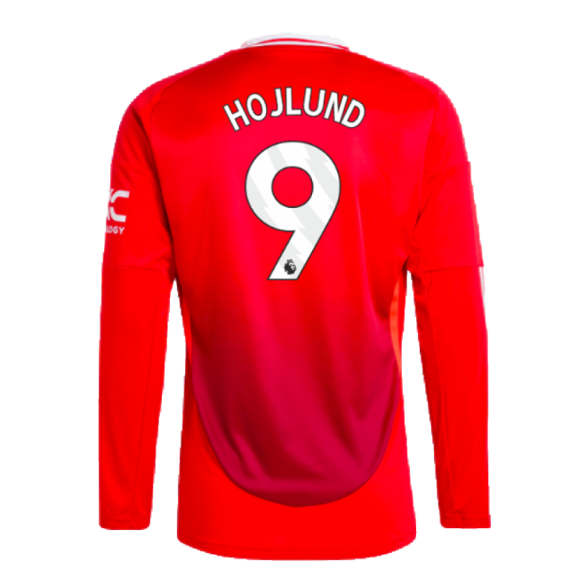 Pro-Grade Man Utd 2024-2025 Man Utd Long Sleeve Home Shirt (Hojlund 9)