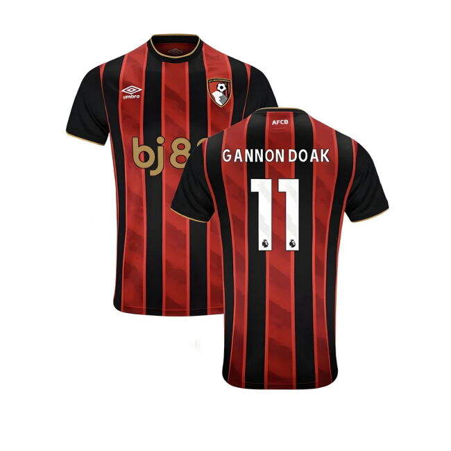 Official Bournemouth Bournemouth Home Shirt Gannon Doak #11 Superi...
