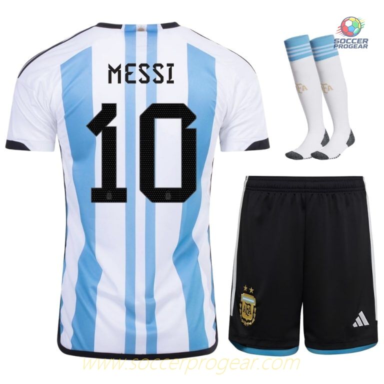 ARGENTINA FIFA Approved 3 STAR MESSI KIDS HOME JERSEY 2022-23
