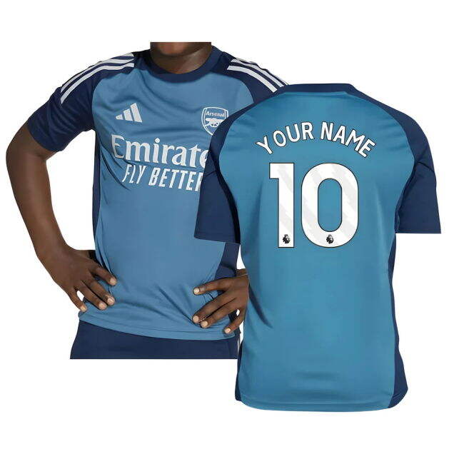 2025-2026 Arsenal Training Top (Blanch Blue) - Kids (Your Name)
