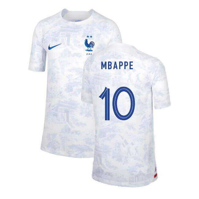 Wholesale 2022-2023 France Away Shirt (Kids) (Mbappe 10) Cute