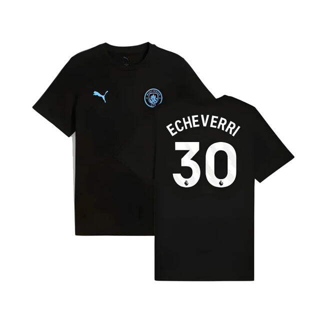 Chic Man City 2025-2026 Man City FtblESS Tee (Black) (Echeverri 30)...