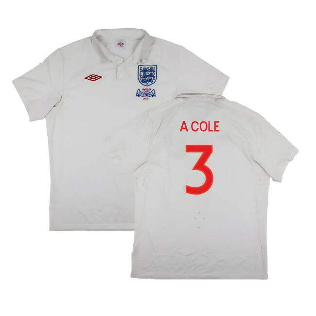 England 2009-10 World Cup Home shirt (XL) (Very Good) (A COLE 3)