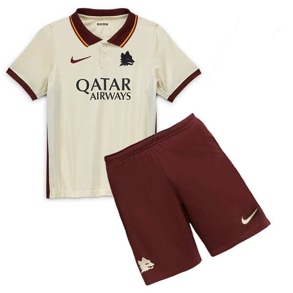 Kids AS Roma 20-21 Away White Soccer KitShirtShorts - Official
