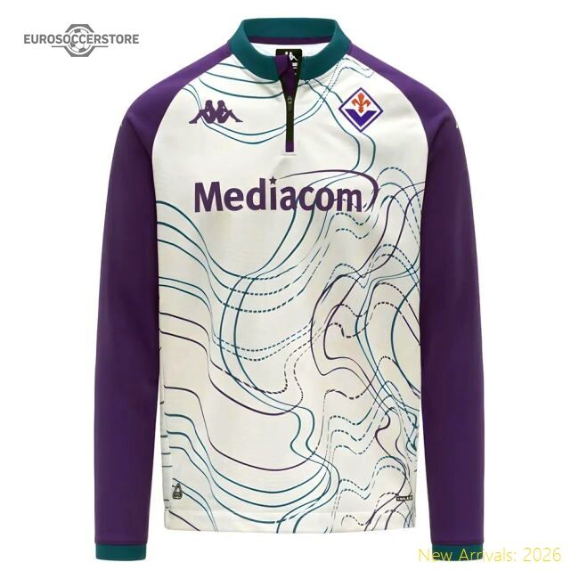 2025-2026 La Viola Pre Match Sweat Top (white-violet) - Official Design