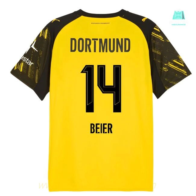 2025-2026 Borussia Dortmund Warm Up Jersey (Yellow) (Beier 14)