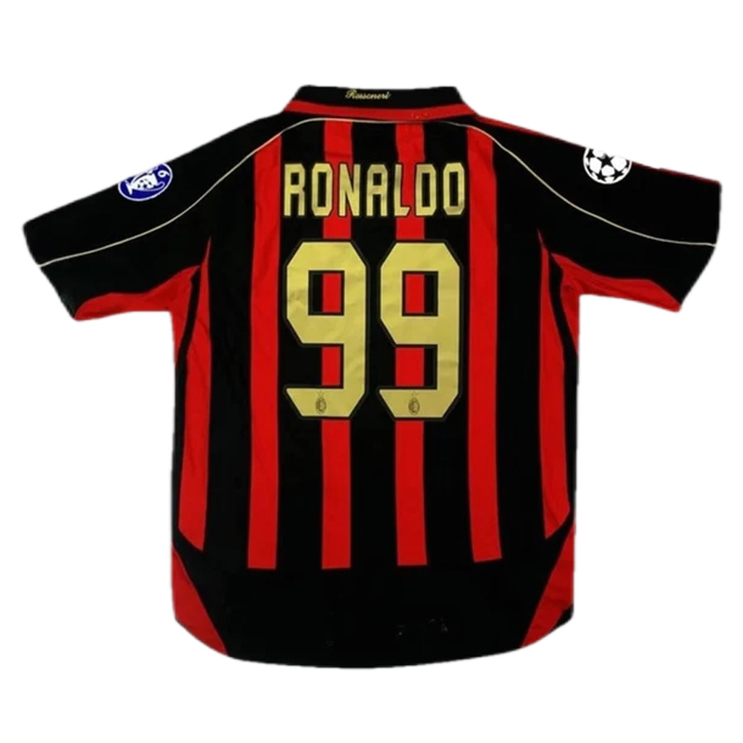 RONALDO 99 AC Milan 0607 Retro Champion League Home Shirt - Official