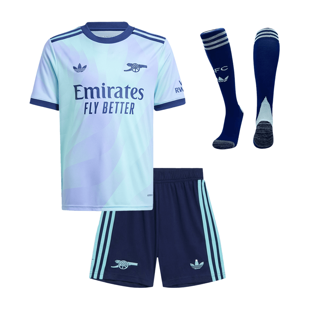 Kid's Arsenal Third Away Soccer Jersey Kit(Jersey+Shorts+Socks) 2024/2