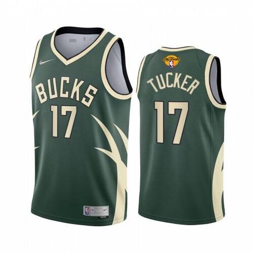 Milwaukee Milwaukee Bucks #17 P. J. Tucker Mens 2021 NBA Finals Bound Swingman Earned Edition Jersey Green Youth