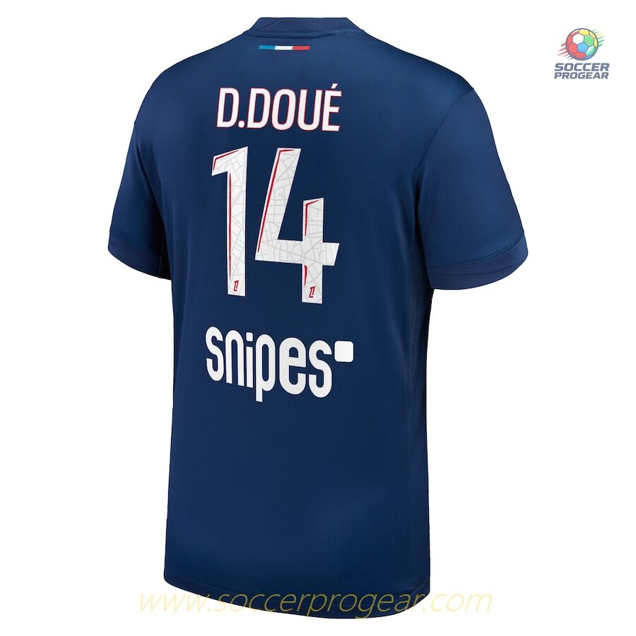 PSG Home Football Team Jersey 2024-2025 Season Désiré Doué 1 Star