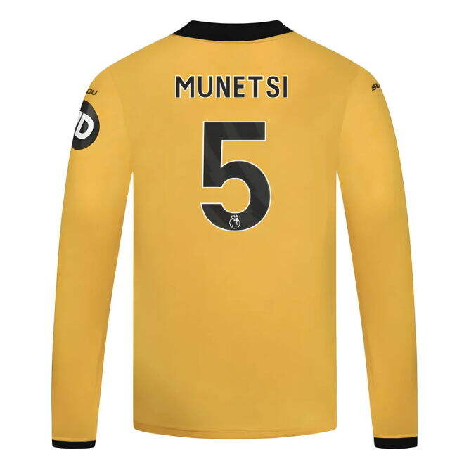 Vintage 2025-2026 Wolves Long Sleeve Home Shirt - Kids (Munetsi 5) ...