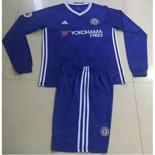 Kids Chelsea LS Home 201617 Soccer KitsShirtShorts - Official Replica